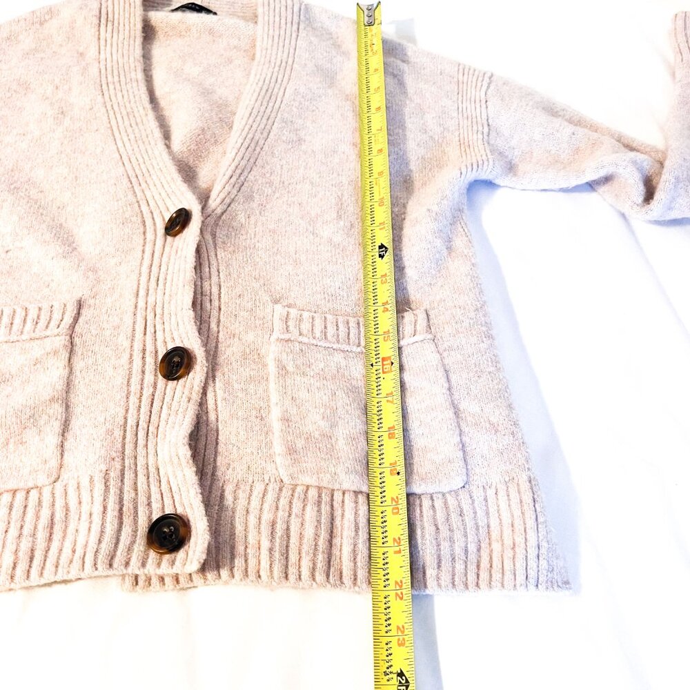 J. Crew Ivory Rainbow Mauve Supersoft Yarn Cropped Cardigan Sweater Small - Picture 7 of 9